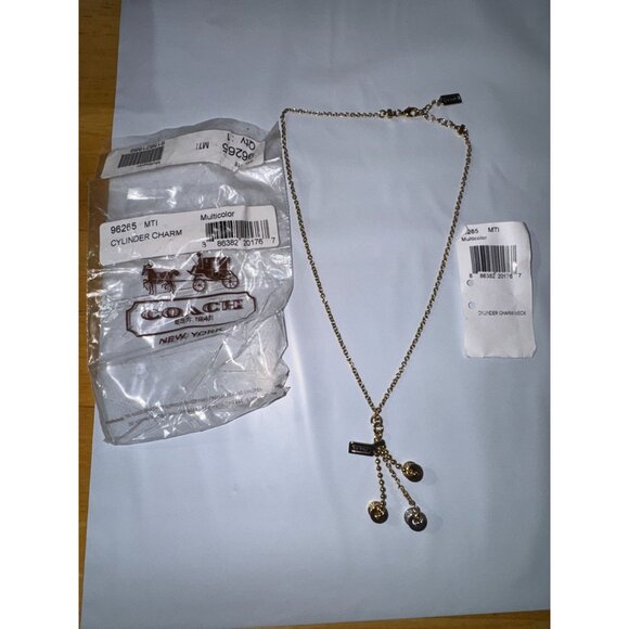 Coach Cylinder Charm Necklace With Gold & Silver Accents - Picture 6 of 7